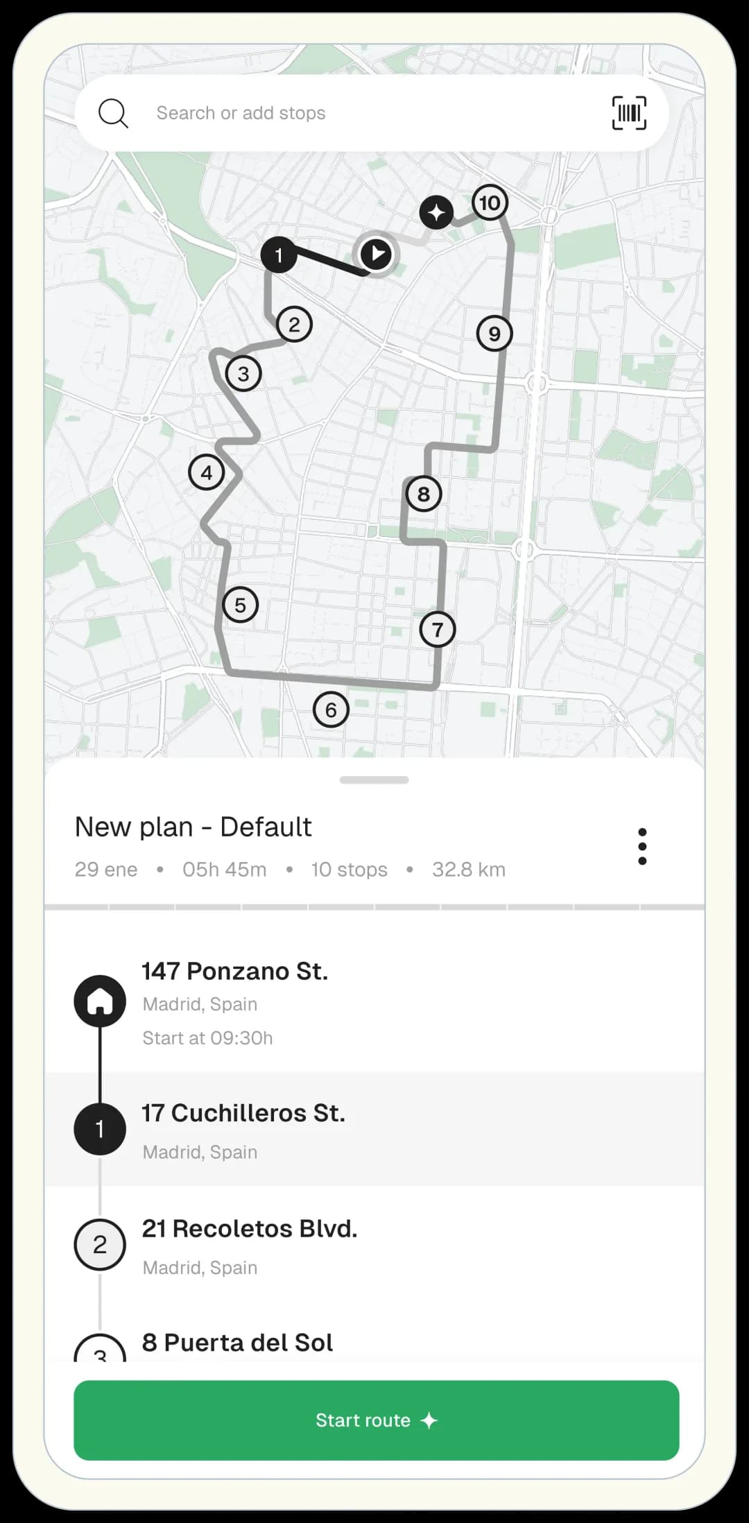Routal Drivers mobile app with turn-by-turn navigation