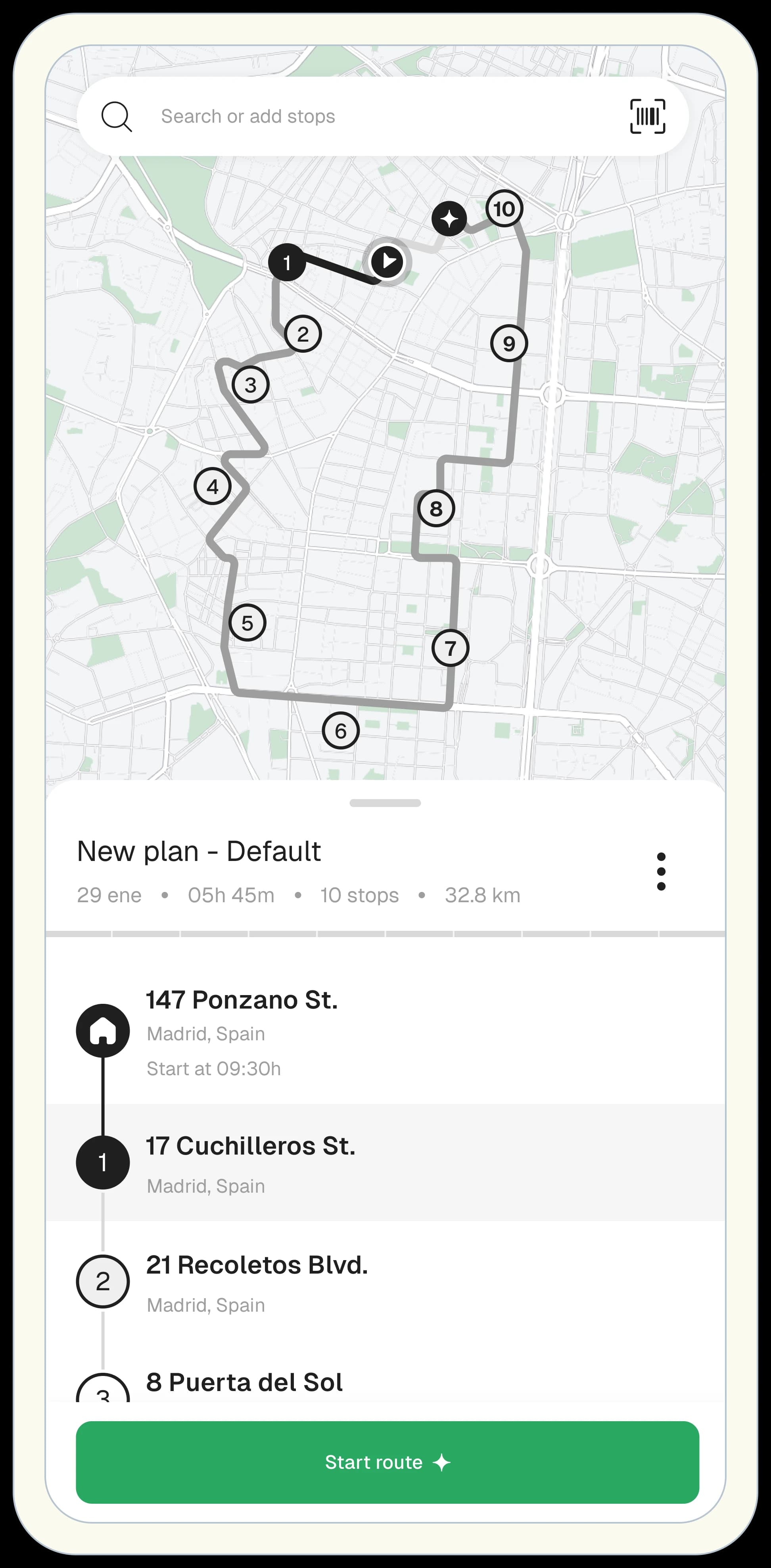 Routal Drivers mobile app with turn-by-turn navigation